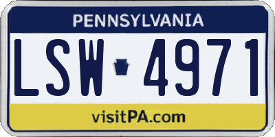 PA license plate LSW4971