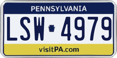 PA license plate LSW4979