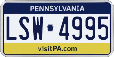 PA license plate LSW4995