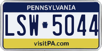 PA license plate LSW5044