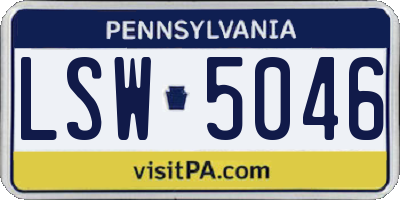 PA license plate LSW5046