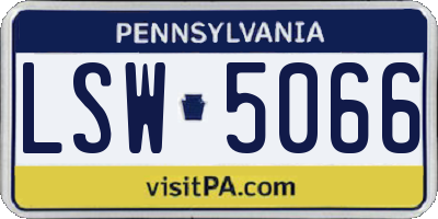 PA license plate LSW5066