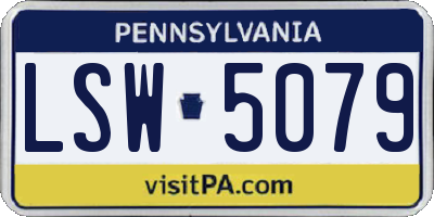 PA license plate LSW5079