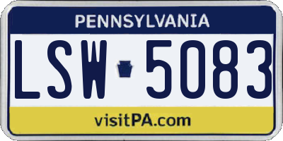 PA license plate LSW5083
