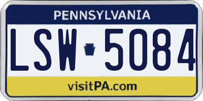 PA license plate LSW5084