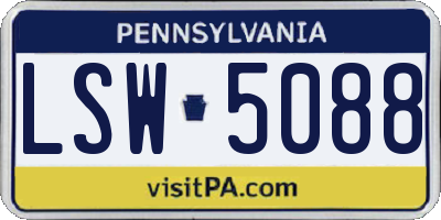 PA license plate LSW5088