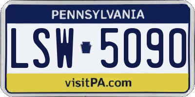 PA license plate LSW5090
