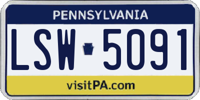 PA license plate LSW5091