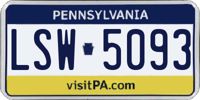 PA license plate LSW5093