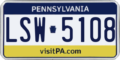 PA license plate LSW5108