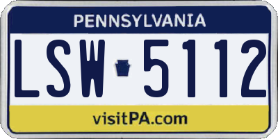 PA license plate LSW5112
