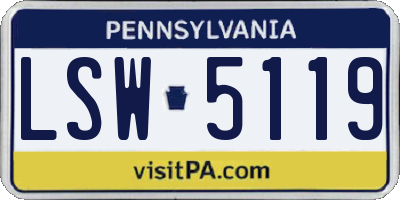 PA license plate LSW5119