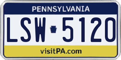 PA license plate LSW5120