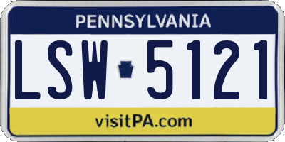 PA license plate LSW5121