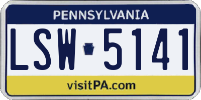 PA license plate LSW5141