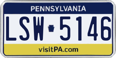 PA license plate LSW5146