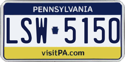 PA license plate LSW5150