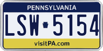 PA license plate LSW5154