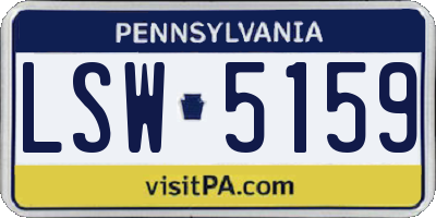 PA license plate LSW5159