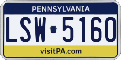 PA license plate LSW5160