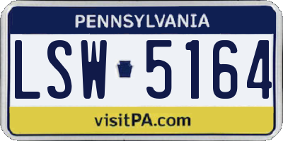 PA license plate LSW5164