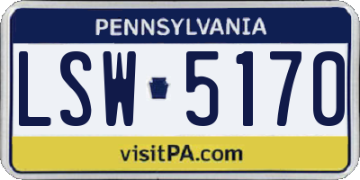 PA license plate LSW5170