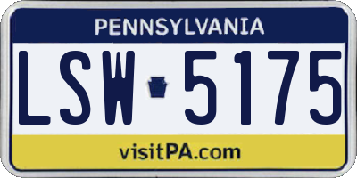 PA license plate LSW5175