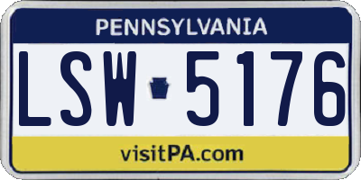 PA license plate LSW5176