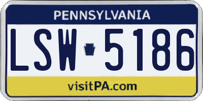 PA license plate LSW5186