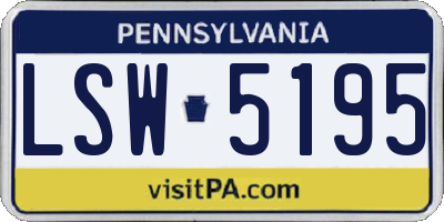 PA license plate LSW5195