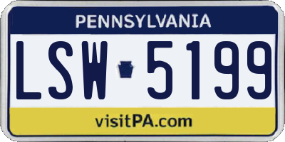 PA license plate LSW5199