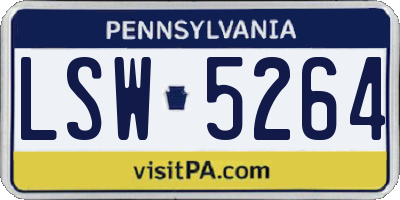PA license plate LSW5264