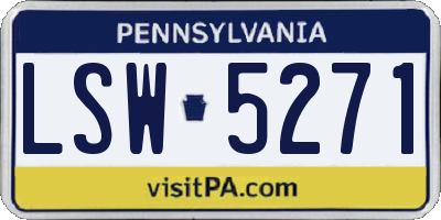 PA license plate LSW5271