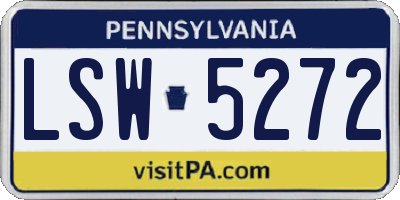 PA license plate LSW5272