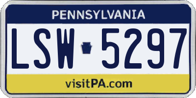 PA license plate LSW5297