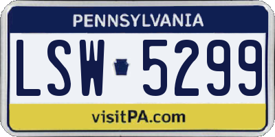 PA license plate LSW5299