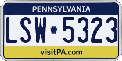PA license plate LSW5323