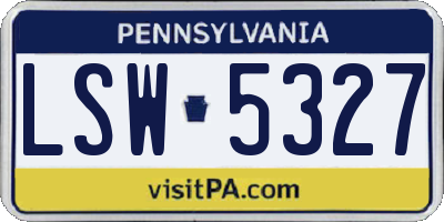 PA license plate LSW5327