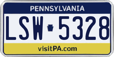 PA license plate LSW5328