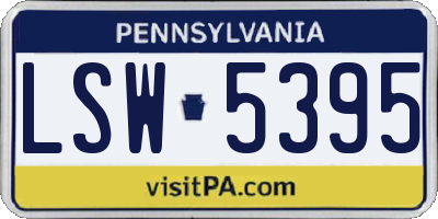 PA license plate LSW5395