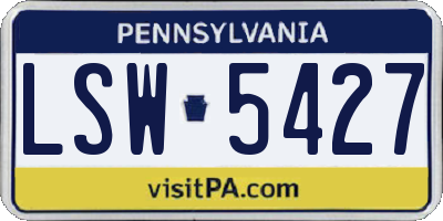 PA license plate LSW5427