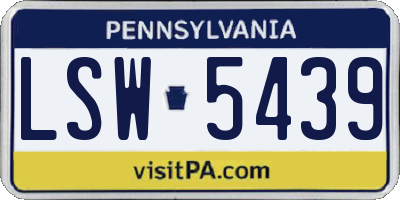 PA license plate LSW5439