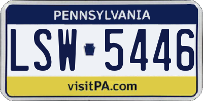 PA license plate LSW5446