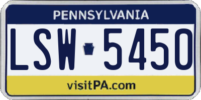 PA license plate LSW5450