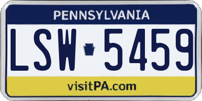 PA license plate LSW5459