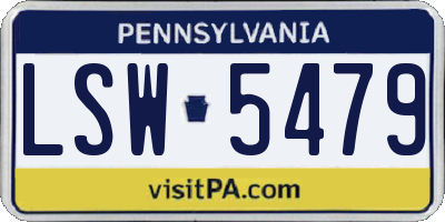 PA license plate LSW5479