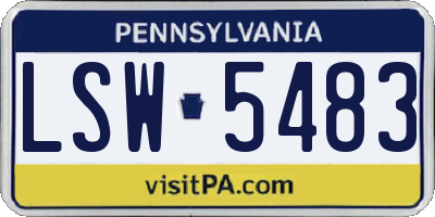 PA license plate LSW5483