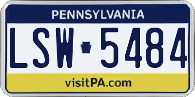 PA license plate LSW5484