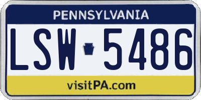 PA license plate LSW5486