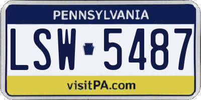 PA license plate LSW5487